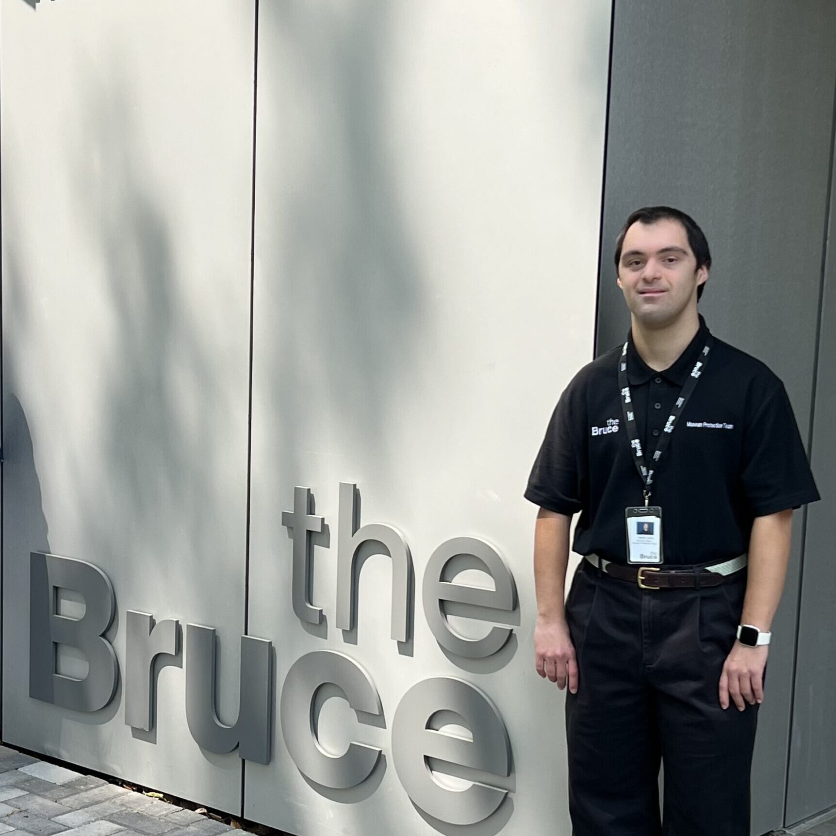 Coffee for Good graduate Danny working as a member of the Museum Protection Team at the new Bruce Museum.