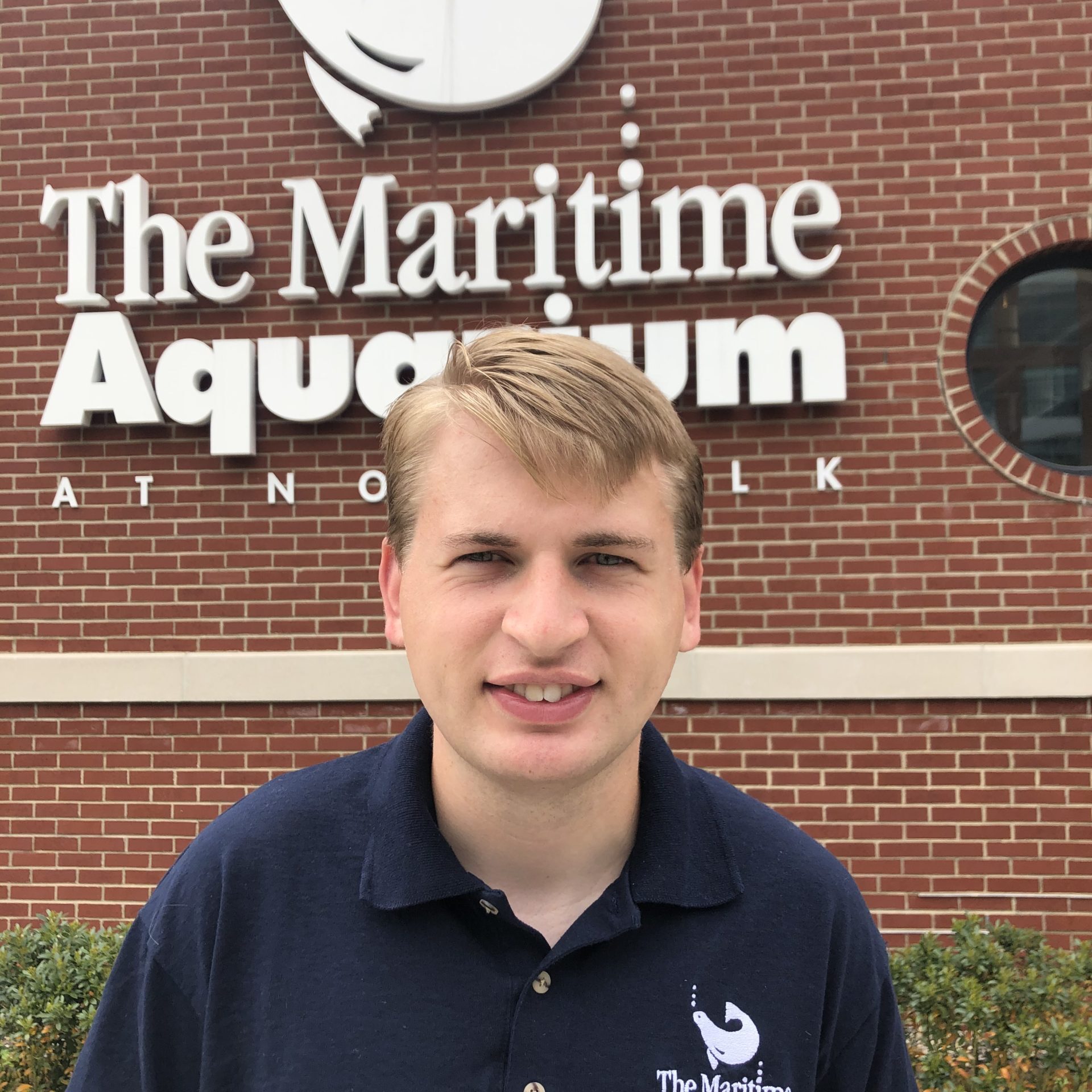 Coffee for Good graduate Spencer at his new job at The Maritime Aquarium at Norwalk